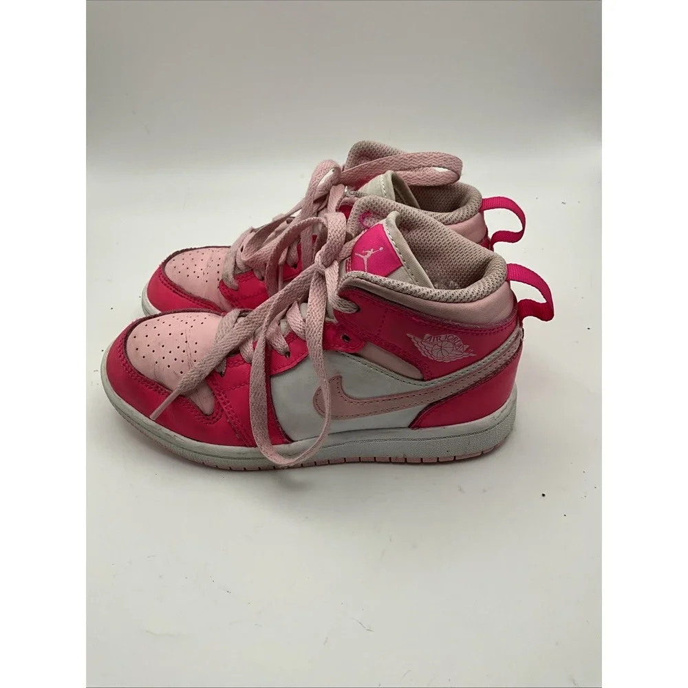 Nike Air Jordan 1 Mid Hyper Pink White PS 13C Kids Sneakers FD8781-116